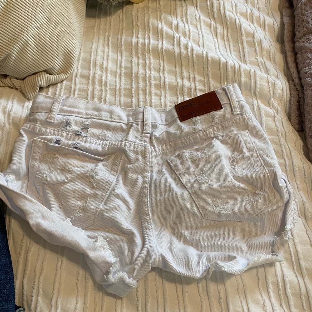 One Teaspoon White Denim Shorts
